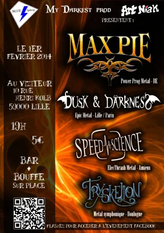 Poster for Max Pie + Dusk and Darkness + Speed Science + Tryskelion