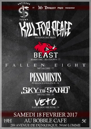 Poster for Beast + Fallen Eight + Kill For Peace + Pessimists + Sky To Sand + Veto