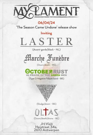 Poster for Release show My Lament - 'the Season Came Undone'