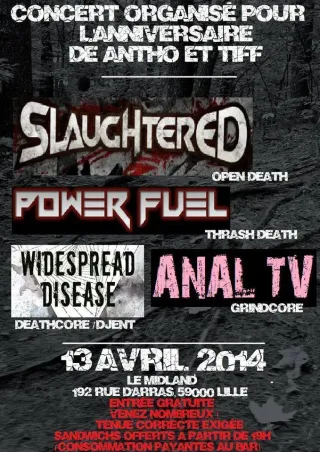 Poster for Anal TV + Power Fuel + Slaughtered + Widespread Disease