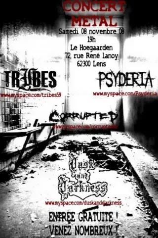 Poster for Corrupted + Dusk and Darkness + Psyderia + Tribes
