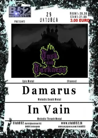 Poster for Dusk and Darkness + Damarus + In Vain