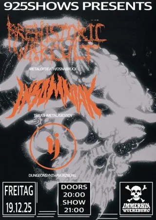 Poster for Prehistoric War Cult + Insomniak + Kalle Wyrsch