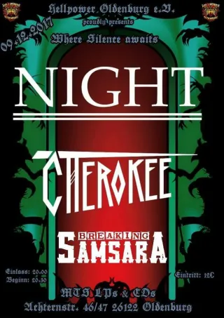 Poster for Night + Breaking Samsara + Cherokee