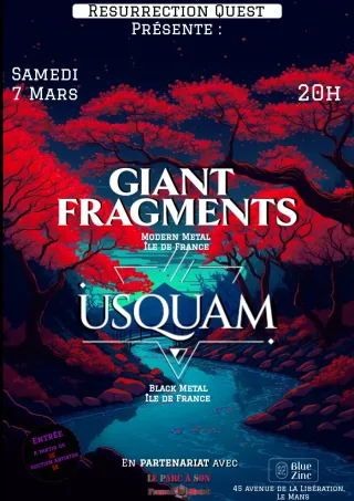 Poster for Giant Fragments + Usquam