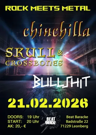 Poster for Chinchilla + Bullshit + Skull & Crossbones
