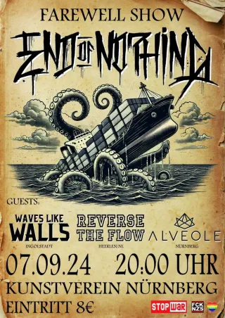 Poster for End Of Nothing + Alveole + Reverse The Flow + Waves Like Walls