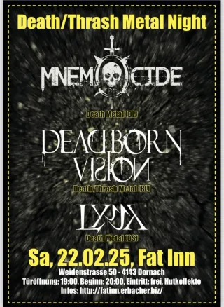 Poster for Mnemocide + Dead Born Vision + Lyssa