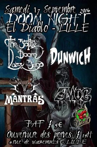 Poster for Dunwich + Mantras + Smog + The Bottle Doom Lazy Band