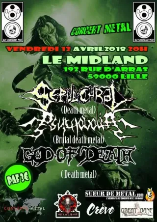 Poster for God Of Death + Psychobolia + Sepulchral