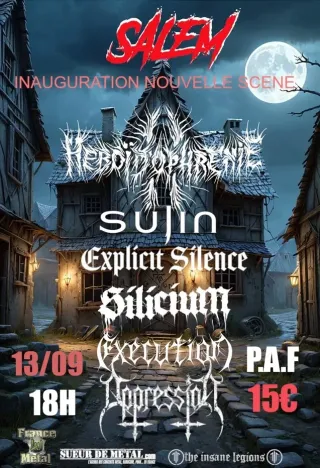 Poster for Execution + Explicit Silence + Héboïdophrénie + Oppression + Silicium + Sujin