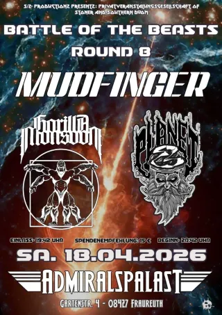 Poster for Gorilla Monsoon + Mudfinger + Planet Z