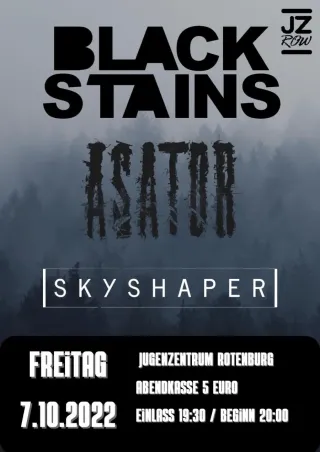 Poster for Black Stains + Asator + Skyshaper