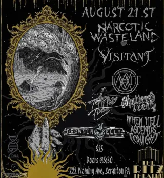 Poster for Drowning Kelly + Iatt + Narcotic Wasteland + Shattered Teeth + Tempting The Tides + Visitant + When Hell Ascends Tonight
