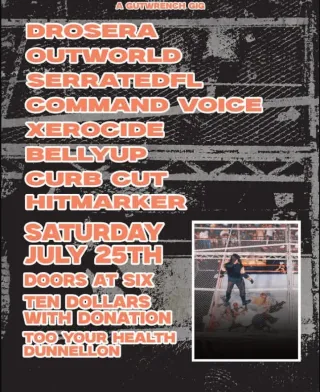 Poster for A Gutwrench gig JULY 25TH