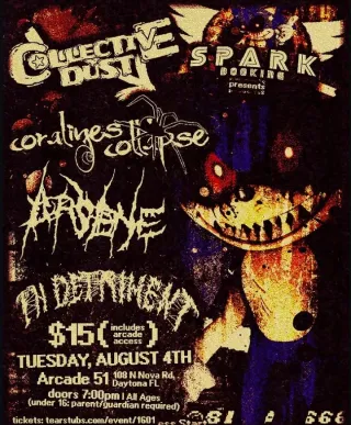 Poster for Arsene + Collective Dust + Coraline's Collapse + In Detriment
