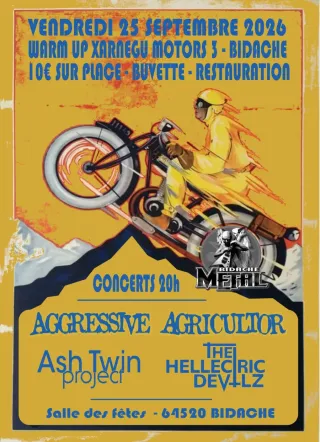 Poster for Aggressive Agricultor + Ash Twin Project + The Hellectric Devilz