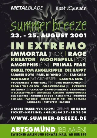 Poster for Summer Breeze 2001