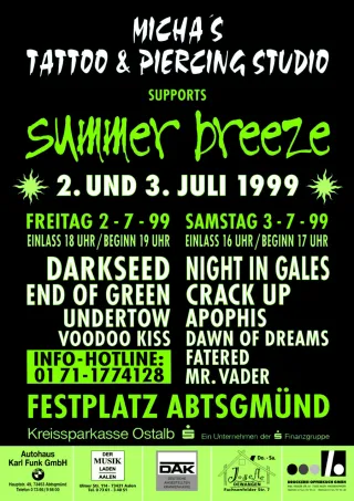Poster for Summer Breeze 1999