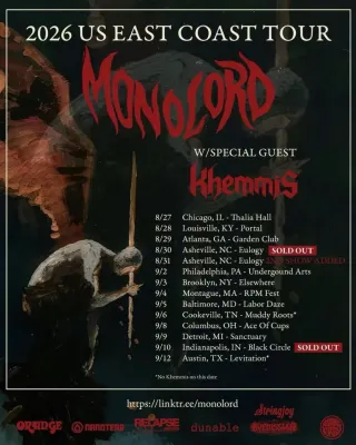 Poster for Monolord - US East Coast Tour 2026