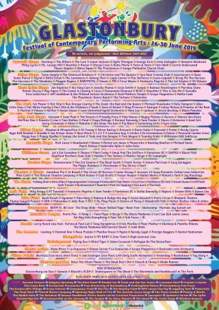 Poster for Glastonbury Festival 2019