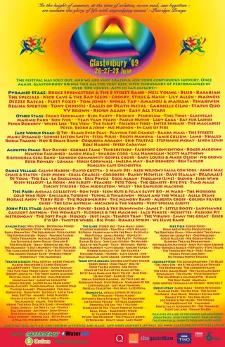 Poster for Glastonbury Festival 2009