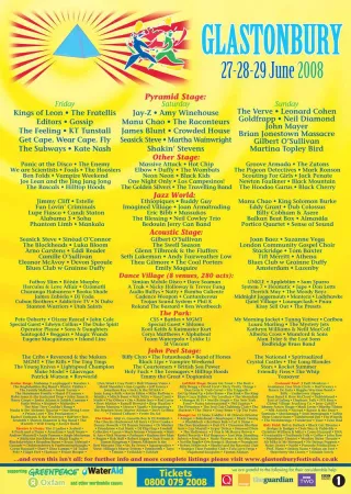 Poster for Glastonbury Festival 2008