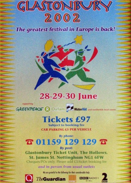 Poster for Glastonbury Festival 2002
