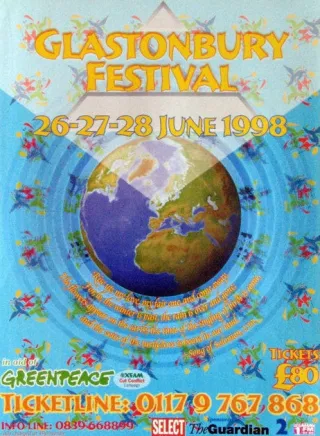 Poster for Glastonbury Festival 1998