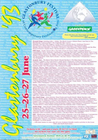 Poster for Glastonbury Festival 1993