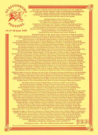 Poster for Glastonbury Festival 1989