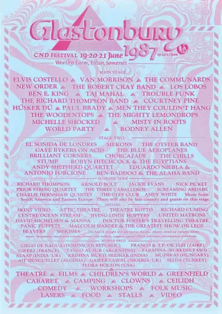 Poster for Glastonbury Festival 1987