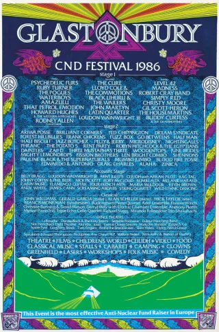 Poster for Glastonbury Festival 1986