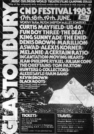 Poster for Glastonbury Festival 1983