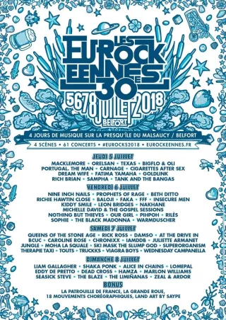 Poster for Les Eurockéennes de Belfort 2018
