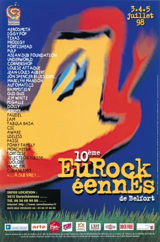 Poster for Les Eurockéennes de Belfort 1998
