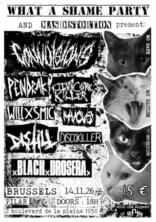 Poster for Black Drosera + Cleancore Killer + Convulsions + Discokiller + Distill + Mucus + Pendrak + Willxsmic
