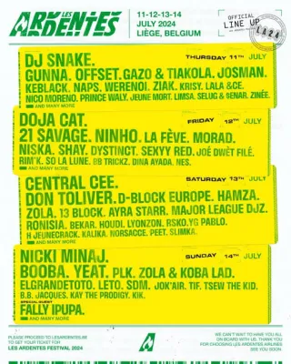 Poster for Les Ardentes 2024
